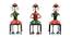 Kenzie Yellow solid wood Figurine- Set of 3 (Multicolor) by Urban Ladder - Cross View Design 1 - 488990