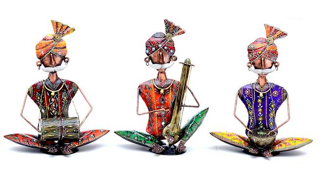 Kenzie Red solid wood Figurine- Set of 3 (Multicolor) by Urban Ladder - Cross View Design 1 - 488991