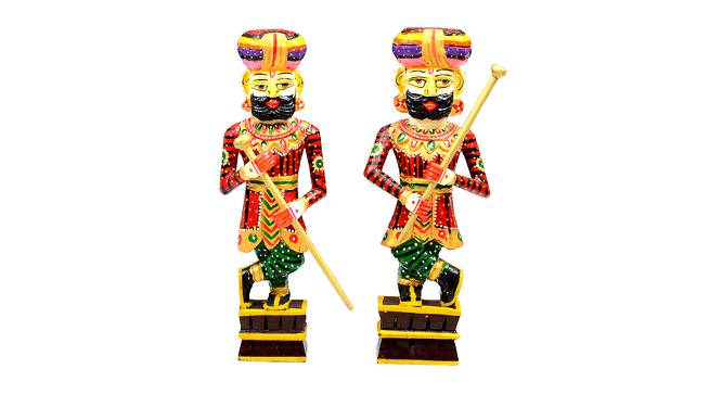 Jack Red solid wood Figurine- Set of 2 (Multicolor) by Urban Ladder - Cross View Design 1 - 488993
