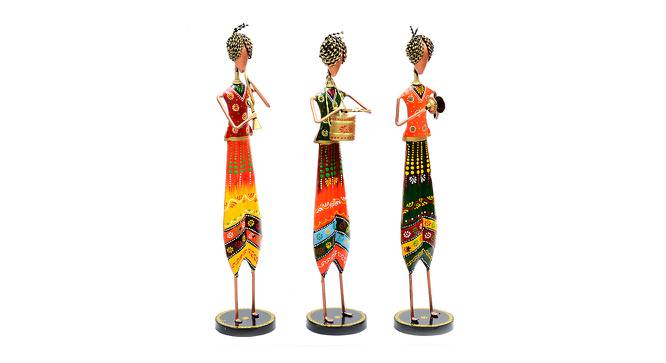 Felicity Yellow solid wood Figurine- Set of 3 (Multicolor) by Urban Ladder - Front View Design 1 - 489003