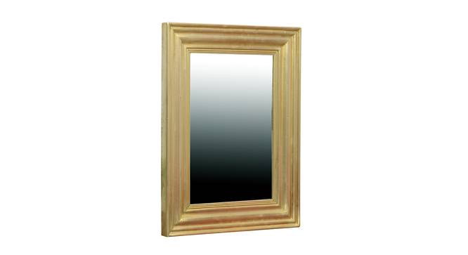 Corine Golden Solid Wood Round Wall Mirror (Multicolor) by Urban Ladder - Front View Design 1 - 489139