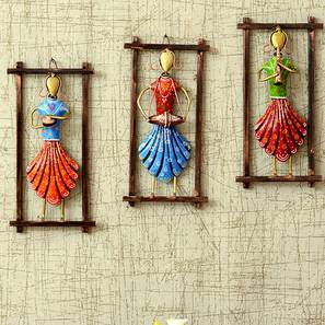 Wall Art Design Multi Coloured Metal Wall Accent