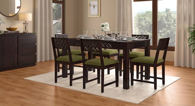 Alaca 6 Seater Dining Set (Olive, Mango Mahogany Finish) by Urban Ladder - Full View Design 1 - 491826