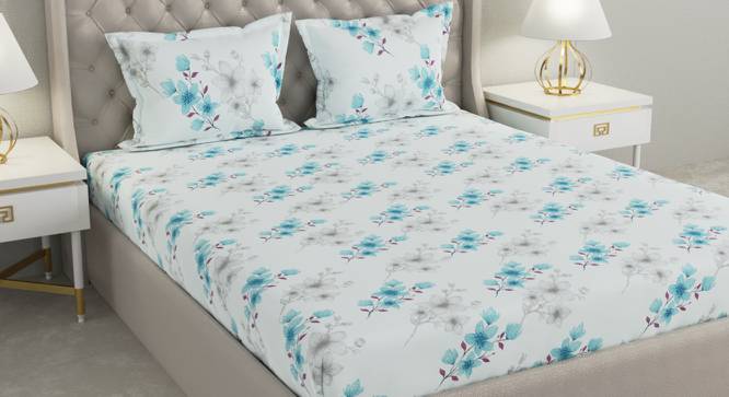 Heath Multicolor Floral 104 TC Cotton Queen Size Bedsheet with 2 Pillow Covers (Queen Size, Multicolor) by Urban Ladder - Cross View Design 1 - 492325