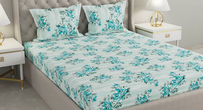 Ivana Multicolor Floral 104 TC Cotton Queen Size Bedsheet with 2 Pillow Covers (Queen Size, Multicolor) by Urban Ladder - Cross View Design 1 - 492329