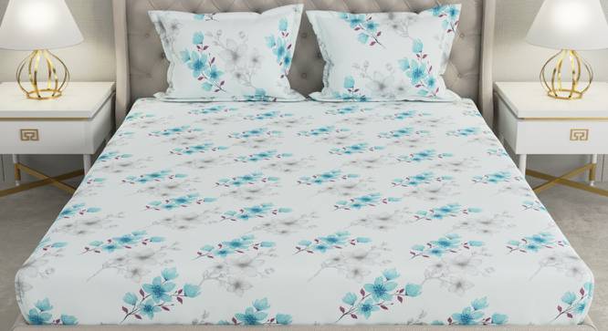 Heath Multicolor Floral 104 TC Cotton Queen Size Bedsheet with 2 Pillow Covers (Queen Size, Multicolor) by Urban Ladder - Front View Design 1 - 492336