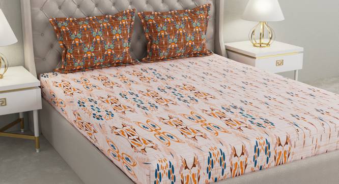 Vivian Multicolor Traditional 140 TC Cotton Queen Size Bedsheet with 2 Pillow Covers (Queen Size, Multicolor) by Urban Ladder - Cross View Design 1 - 492384