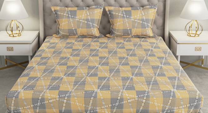 Jagger Multicolor Geometric 104 TC Cotton Queen Size Bedsheet with 2 Pillow Covers (Queen Size, Multicolor) by Urban Ladder - Front View Design 1 - 492443