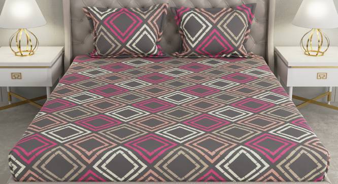 Milla Multicolor Geometric 104 TC Cotton Queen Size Bedsheet with 2 Pillow Covers (Queen Size, Multicolor) by Urban Ladder - Front View Design 1 - 492447