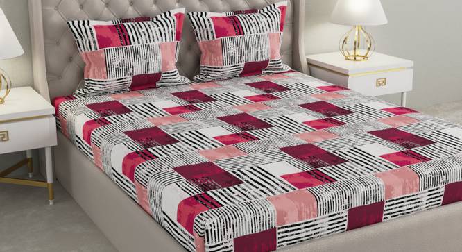 Heaton Multicolor Geometric 104 TC Cotton Queen Size Bedsheet with 2 Pillow Covers (Queen Size, Multicolor) by Urban Ladder - Cross View Design 1 - 492481