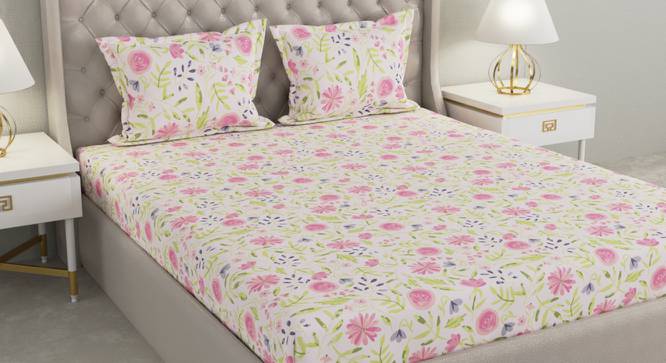 Femi Multicolor Floral 104 TC Cotton Queen Size Bedsheet with 2 Pillow Covers (Queen Size, Multicolor) by Urban Ladder - Cross View Design 1 - 492532