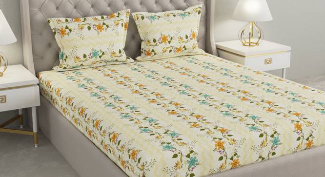 Gates Multicolor Floral 104 TC Cotton Queen Size Bedsheet with 2 Pillow Covers (Queen Size, Multicolor) by Urban Ladder - Cross View Design 1 - 492533