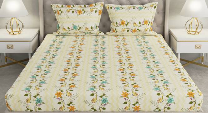 Gates Multicolor Floral 104 TC Cotton Queen Size Bedsheet with 2 Pillow Covers (Queen Size, Multicolor) by Urban Ladder - Front View Design 1 - 492542