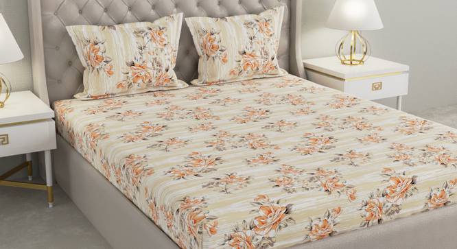 Ingrid Multicolor Floral 104 TC Cotton Queen Size Bedsheet with 2 Pillow Covers (Queen Size, Multicolor) by Urban Ladder - Cross View Design 1 - 492629