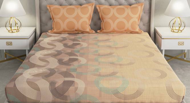Scarlett Multicolor Geometric 140 TC Cotton Queen Size Bedsheet with 2 Pillow Covers (Queen Size, Multicolor) by Urban Ladder - Front View Design 1 - 492644