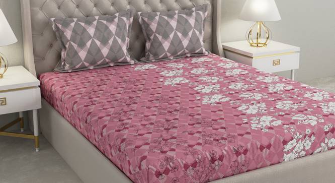Ozzy Multicolor Floral 140 TC Cotton Queen Size Bedsheet with 2 Pillow Covers (Queen Size, Multicolor) by Urban Ladder - Cross View Design 1 - 492684