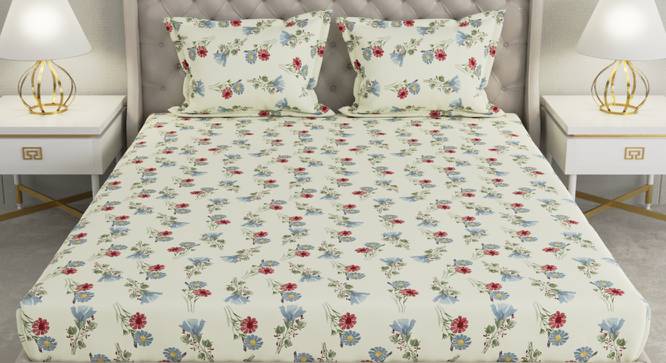 Gwyneth Multicolor Floral 104 TC Cotton Queen Size Bedsheet with 2 Pillow Covers (Queen Size, Multicolor) by Urban Ladder - Front View Design 1 - 492691
