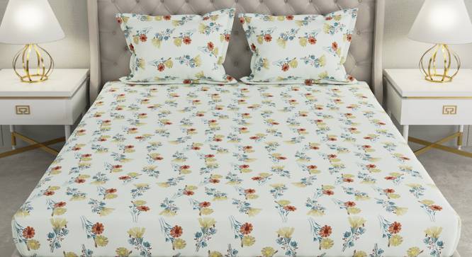 Hammer Multicolor Floral 104 TC Cotton Queen Size Bedsheet with 2 Pillow Covers (Queen Size, Multicolor) by Urban Ladder - Front View Design 1 - 492693