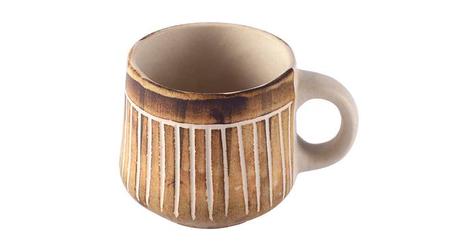 Angelos Brown Ceramic 200 ml Coffee Mugs - Set of 6 (Brown, Set of 6 Set) by Urban Ladder - Front View Design 1 - 493088