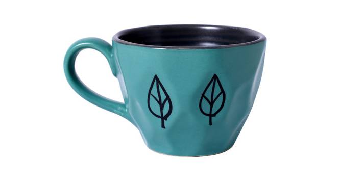 Nerissa Blue Ceramic 170 ml Coffee Mugs & Tea Cups - Set of 6 (Blue, Set of 6 Set) by Urban Ladder - Front View Design 1 - 493183