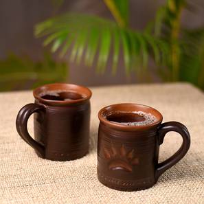 Coffee Mugs Design Jeno Brown Ceramic 410 ml Beer Mugs - Set of 2 (Brown, Set Of 2 Set)