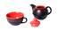 Donya Black Ceramic 200 ml Tea Pot Set (Black, Set Of 2 Set) by Urban Ladder - Design 1 Side View - 493283