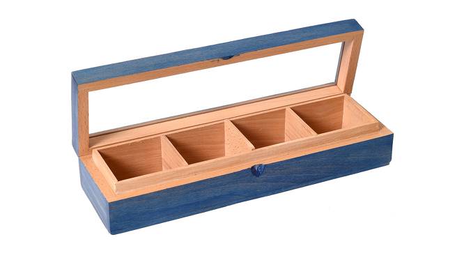 Cesco Solid Wood 50 ml Jar with Lid (Blue) by Urban Ladder - Front View Design 1 - 493366