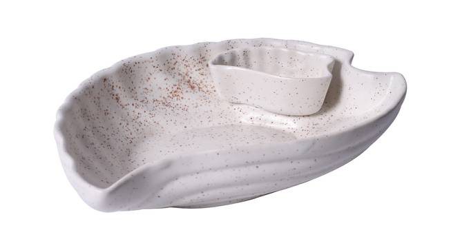 Aziate White Ceramic 8 inch Diameter Platter - Set of 3 (White, Set of 3 Set) by Urban Ladder - Front View Design 1 - 493408