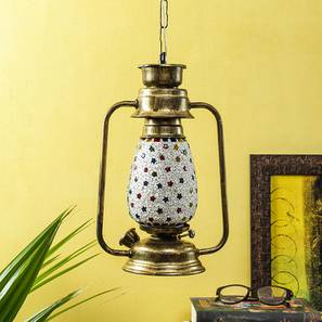 Hanging Lights Design Perla Multicolor Metal Lantern Hanging Lamp (Multicolor)