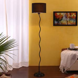 Floor Lamps In Thiruvananthapuram Design Seaver Black Cotton Shade Floor Lamp (Black)