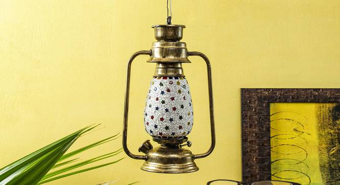 Perla Multicolor Metal Lantern Hanging Lamp (Multicolor) by Urban Ladder - Front View Design 1 - 493654