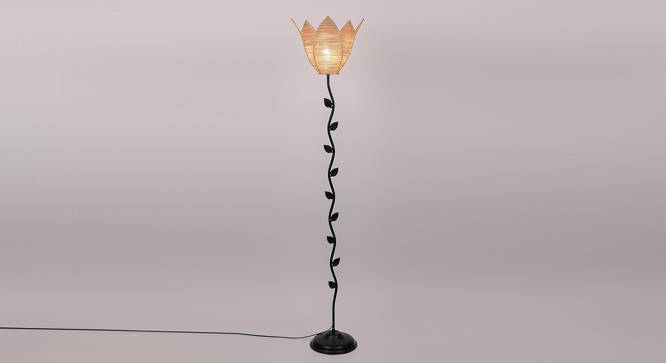 Dabney Black Bamboo Shade Floor Lamp (Beige) by Urban Ladder - Front View Design 1 - 493658