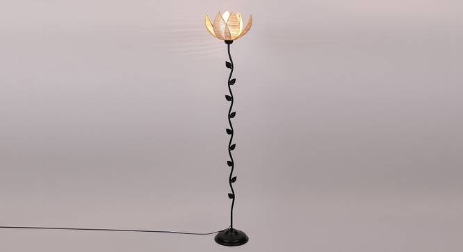 Davenport Black Bamboo Shade Floor Lamp (Beige) by Urban Ladder - Front View Design 1 - 493659