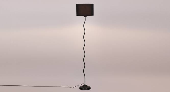 Seaver Black Cotton Shade Floor Lamp (Black) by Urban Ladder - Front View Design 1 - 493660