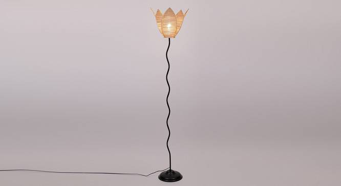 Tinsley Black Bamboo Shade Floor Lamp (Beige) by Urban Ladder - Front View Design 1 - 493661
