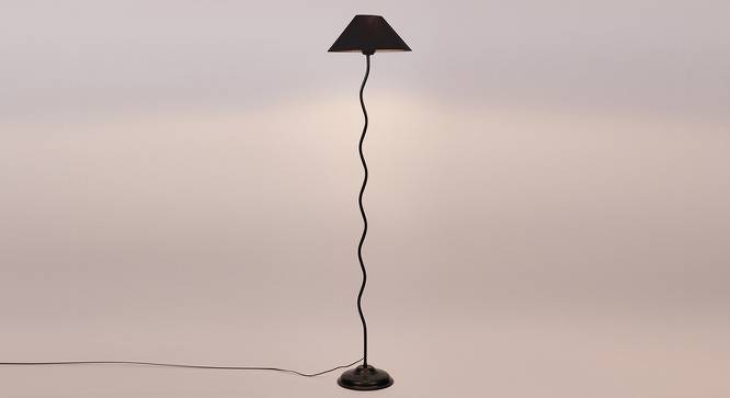 Orion Black Cotton Shade Floor Lamp (Black) by Urban Ladder - Front View Design 1 - 493663