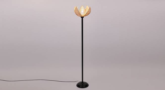 Boone Black Bamboo Shade Floor Lamp (Beige) by Urban Ladder - Front View Design 1 - 493664