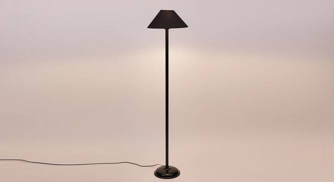 Huck Black Cotton Shade Floor Lamp (Black) by Urban Ladder - Front View Design 1 - 493666