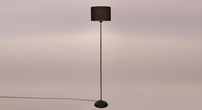 Saul Black Cotton Shade Floor Lamp (Black) by Urban Ladder - Front View Design 1 - 493667