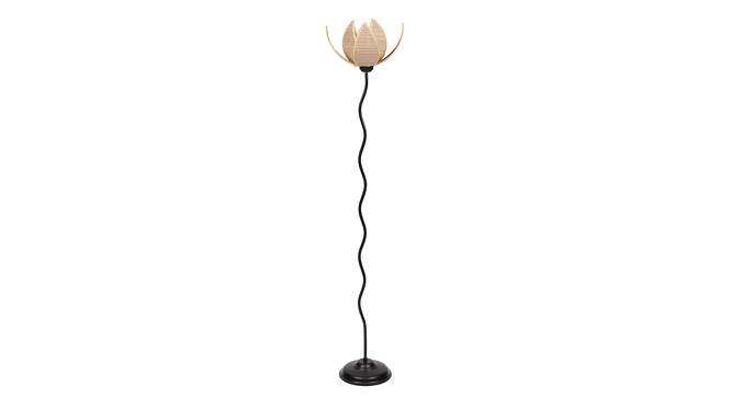 Thessaly Black Bamboo Shade Floor Lamp (Beige) by Urban Ladder - Cross View Design 1 - 493683