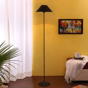 devansh Will Black Cotton Shade Floor Lamp-picture-15