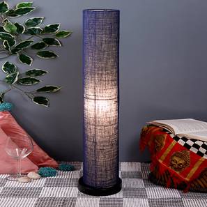 Penelope Blue Cotton Shade Floor Lamp-image-1