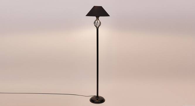 Ray Black Cotton Shade Floor Lamp (Black) by Urban Ladder - Front View Design 1 - 493758