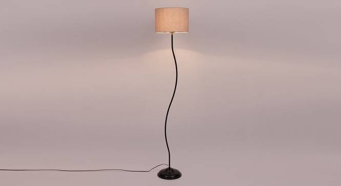 Deven Grey Cotton Shade Floor Lamp (Grey) by Urban Ladder - Front View Design 1 - 493767