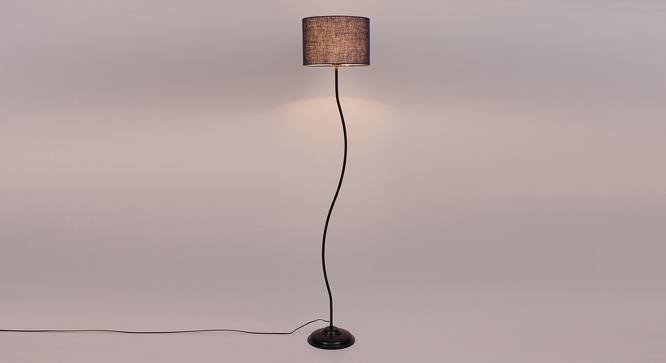 Donahue Blue Cotton Shade Floor Lamp (Blue) by Urban Ladder - Front View Design 1 - 493768