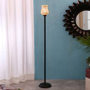 Lighting In Goa Design Bran Black Glass Shade Floor Lamp (Multicolor)