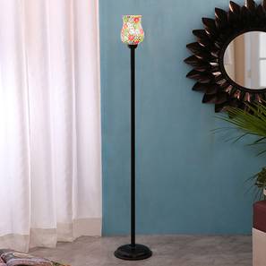 Caleb Black Glass Shade Floor Lamp-image-5