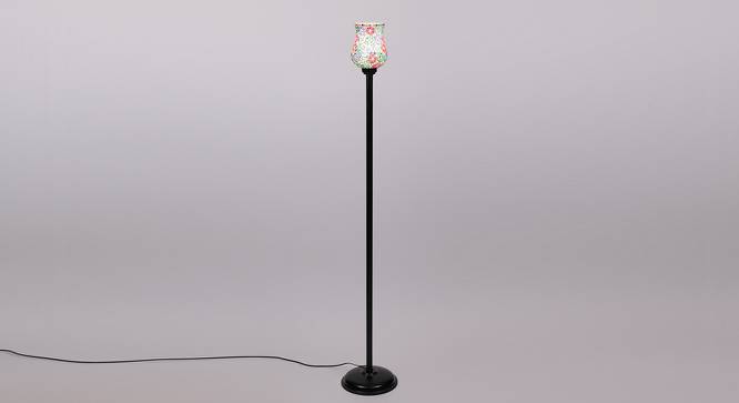Caleb Black Glass Shade Floor Lamp (Multicolor) by Urban Ladder - Front View Design 1 - 493876
