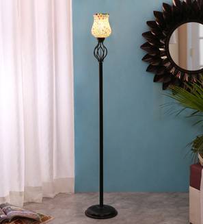 Edie Black Glass Shade Floor Lamp-image-49