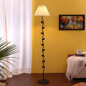 devansh Wolfred Black Cotton Shade Floor Lamp-picture-12